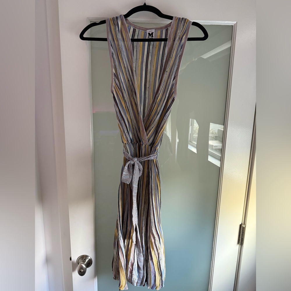 Missoni Striped Knit Dress in Blue and Yellow